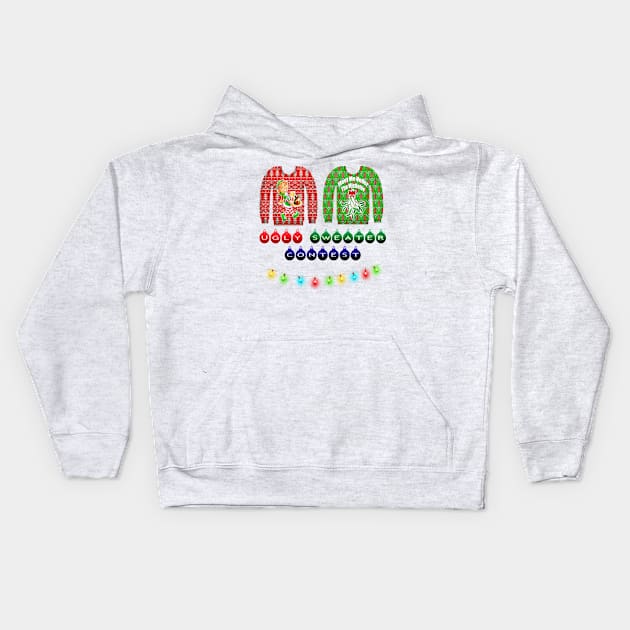 Christmas Ugly Sweater Contest Kids Hoodie by holidaystore